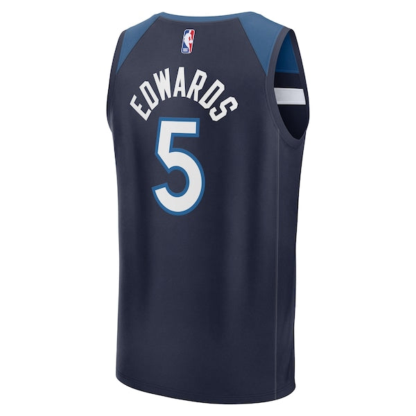 Anthony Edwards Minnesota Timberwolves Fast Break Replica Player Jersey - Icon Edition - Navy - Image 3