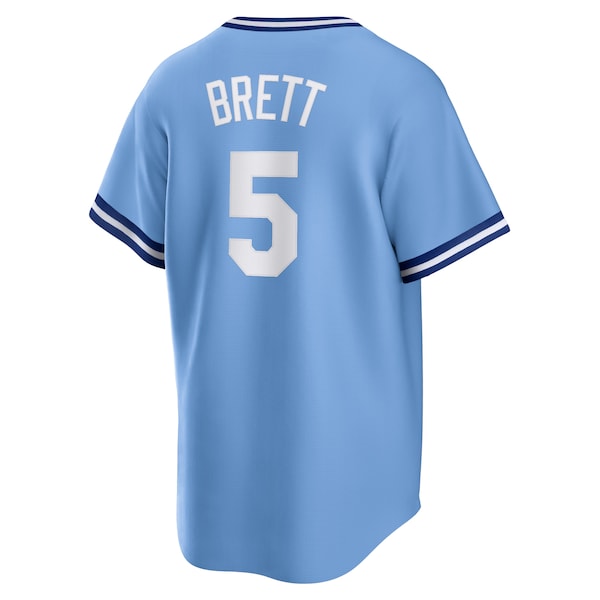 George Brett Kansas City Royals Nike Road Cooperstown Collection Player Jersey - Light Blue - Image 3