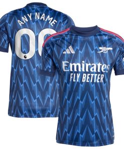 Arsenal adidas 2025/26 Away Replica Custom Jersey - Blue/Red