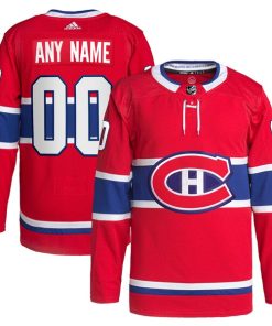 Montreal Canadiens adidas  Home  Primegreen Authentic Custom Jersey - Red