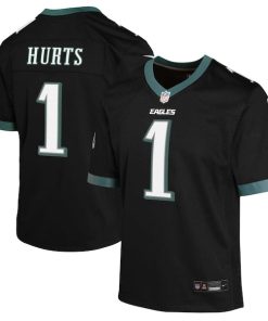Alternative view of Jalen Hurts Philadelphia Eagles Nike Youth Game Jersey - Black