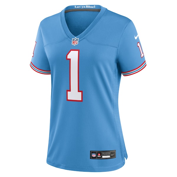 Warren Moon Tennessee Titans Nike Women's Oilers Throwback Retired Player Game Jersey - Light Blue - Image 2