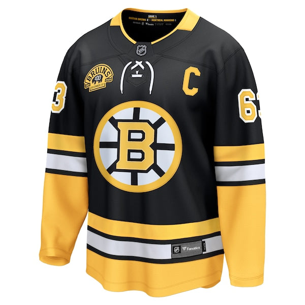 Brad Marchand Boston Bruins 100th Anniversary Premier Breakaway Player Jersey - Black - Image 2