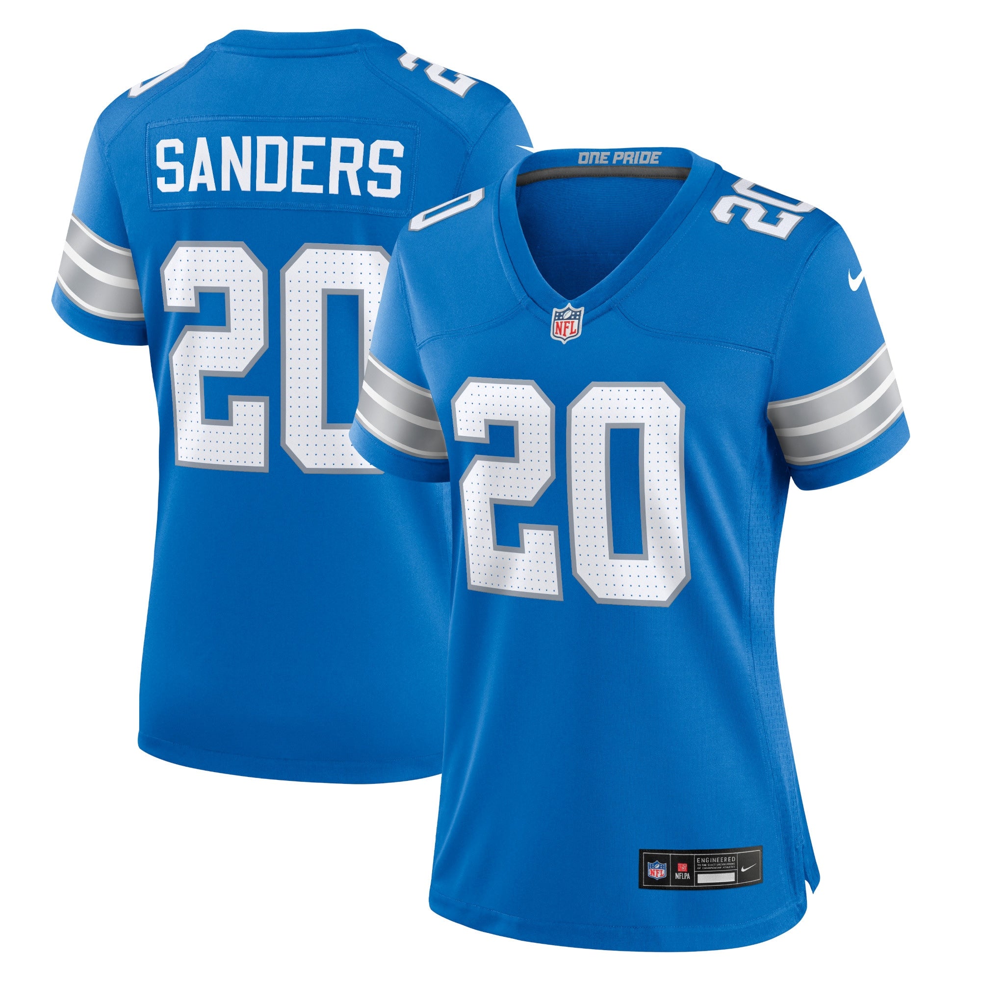 Barry Sanders Detroit Lions Nike Women's 2nd Alternate Retired Player Game Jersey - Black/Blue - Image 6