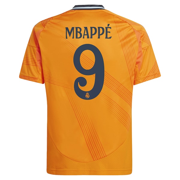 Kylian Mbapp¨¦ Los Merengues adidas Youth 2024/25 Away Replica Player Jersey - Orange - Image 2