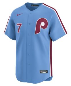 Alternative view of Trea Turner Philadelphia Phillies Nike Alternate Limited Player Jersey - Light Blue