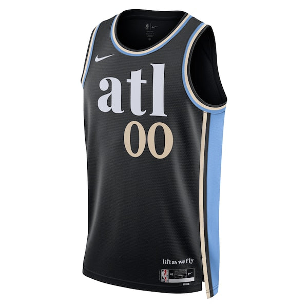 Atlanta Hawks Nike Unisex 2023/24 Custom Swingman Jersey - Black - City Edition - Image 2