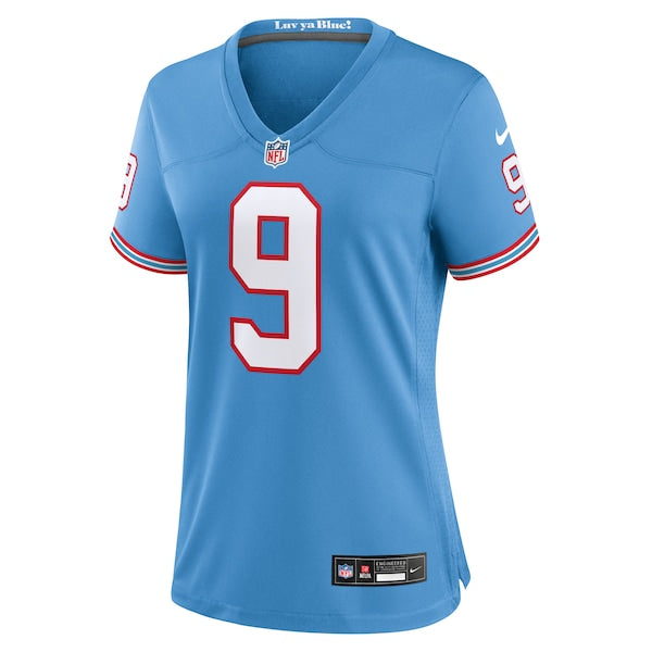 Steve McNair Tennessee Titans Nike Women's Oilers Throwback Retired Player Game Jersey - Light Blue/Navy - Image 4