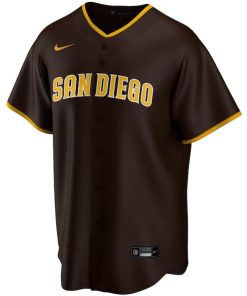 Alternative view of San Diego Padres Nike Road Replica Team Jersey - Brown