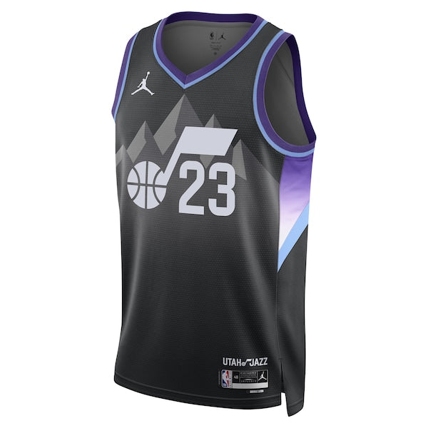Lauri Markkanen Utah Jazz Jordan Brand Unisex 2024/25 Swingman Jersey - Statement Edition - Black - Image 2
