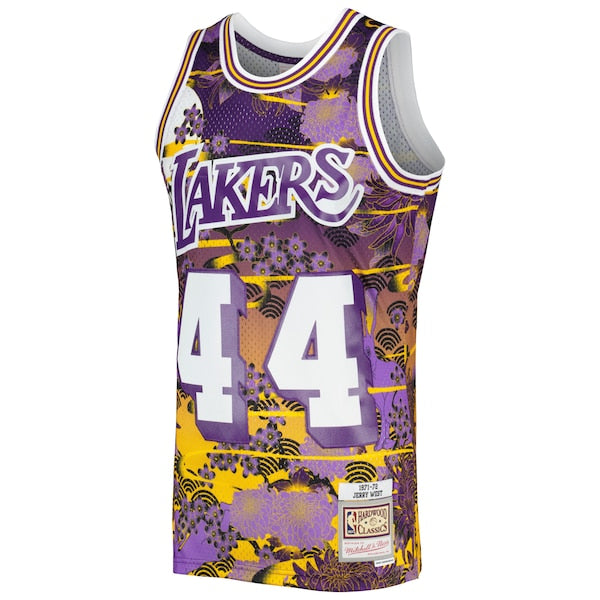 Jerry West Los Angeles Lakers 1971/72 Hardwood Classics Lunar New Year Swingman Jersey - Purple - Image 2