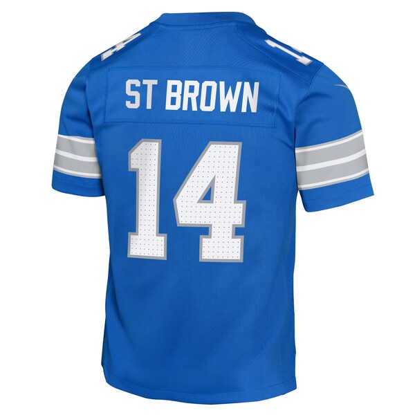 Amon-Ra St. Brown Detroit Lions Nike Youth Team Player Game Jersey - Blue - Image 4