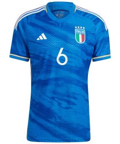 Alternative view of Marco Verratti Italy National Team adidas 2023 Home Authentic Player Jersey - Blue