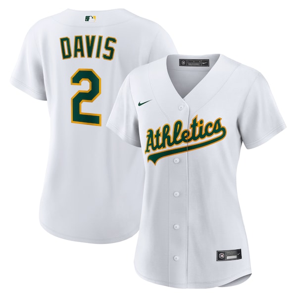 Khris Davis Oakland Athletics Nike Women's Home Replica Player Jersey - White/Green - Image 2