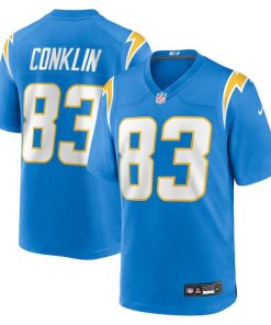 Alternative view of Tyler Conklin Los Angeles Chargers Nike Team Game Jersey -  Powder Blue