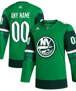 New York Islanders adidas St. Patrick's Day Authentic Custom Jersey - Kelly Green