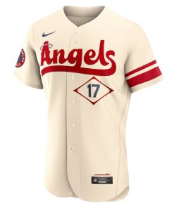 Alternative view of Shohei Ohtani Los Angeles Angels Nike 2022 City Connect Authentic Player Jersey - Cream