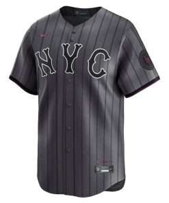 Alternative view of Francisco Lindor New York Mets Nike City Connect Limited Jersey - Gray