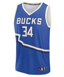 Alternative view of Giannis Antetokounmpo Milwaukee Bucks  Youth 2024/25 Fast Break Player Jersey - City Edition - Royal
