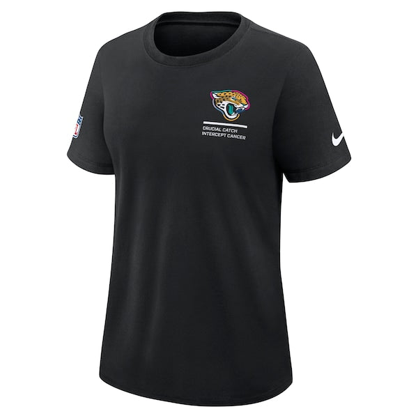 Jacksonville Jaguars Nike Women's 2025 NFL Crucial Catch Tri-Blend Dri-FIT T-Shirt - Black - Image 2