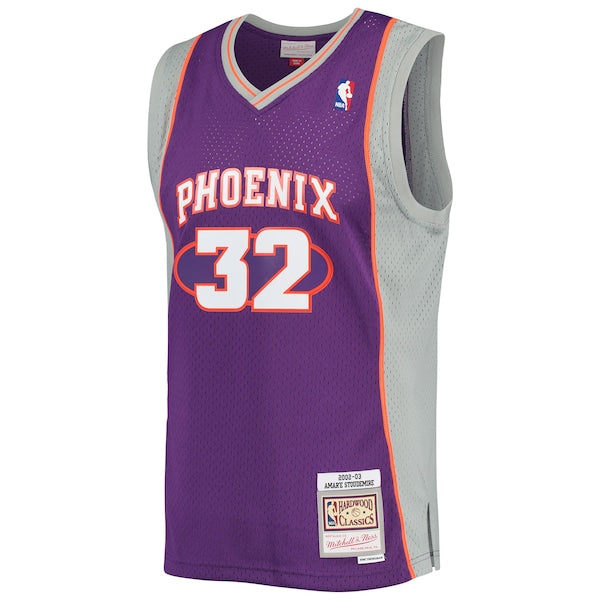 Amar'e Stoudemire Phoenix Suns 2001/02 Hardwood Classics Swingman Jersey - Purple/White - Image 3