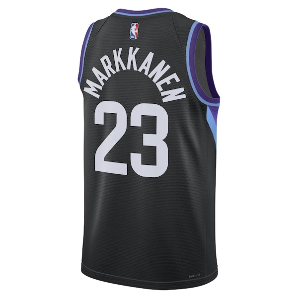 Lauri Markkanen Utah Jazz Jordan Brand Unisex 2024/25 Swingman Jersey - Statement Edition - Black - Image 3