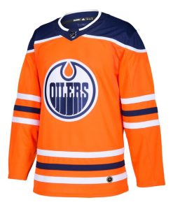 Alternative view of Edmonton Oilers adidas Home Authentic Blank Jersey - Orange