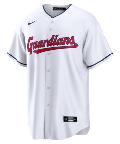 Alternative view of Shane Bieber Cleveland Guardians Nike Replica Player Jersey - White