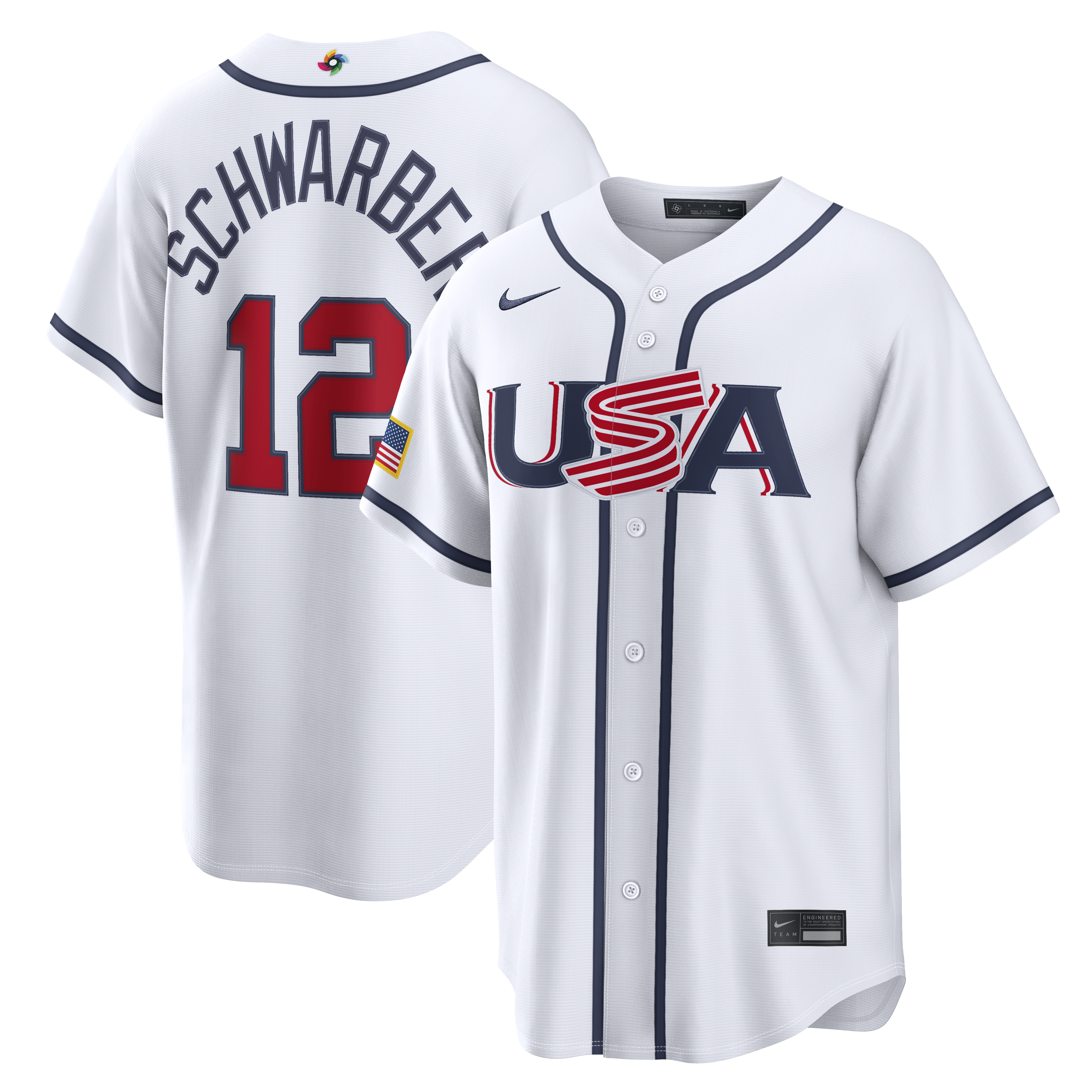 Men's USA Baseball Kyle Schwarber Nike 2026 World Baseball Classic Road Stadium Jersey - Navy/White - Image 3