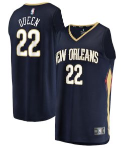 Derik Queen New Orleans Pelicans  Youth Fast Break Replica Jersey - Navy - Icon Edition
