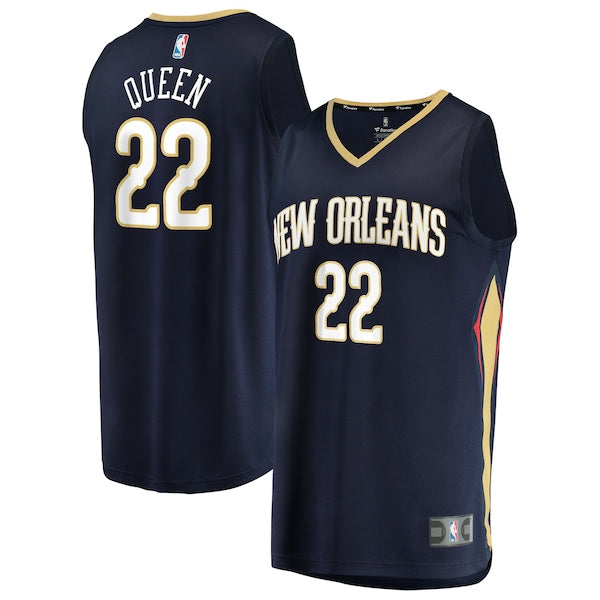 Derik Queen New Orleans Pelicans Youth Fast Break Replica Jersey - Navy - Icon Edition