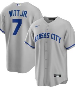 Alternative view of Bobby Witt Jr. Kansas City Royals Nike Road Replica Jersey - Gray/Rush Blue/White