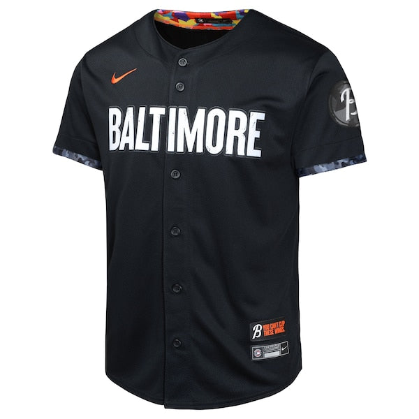 Adley Rutschman Baltimore Orioles Nike Youth City Connect Limited Player Jersey - Black - Image 2