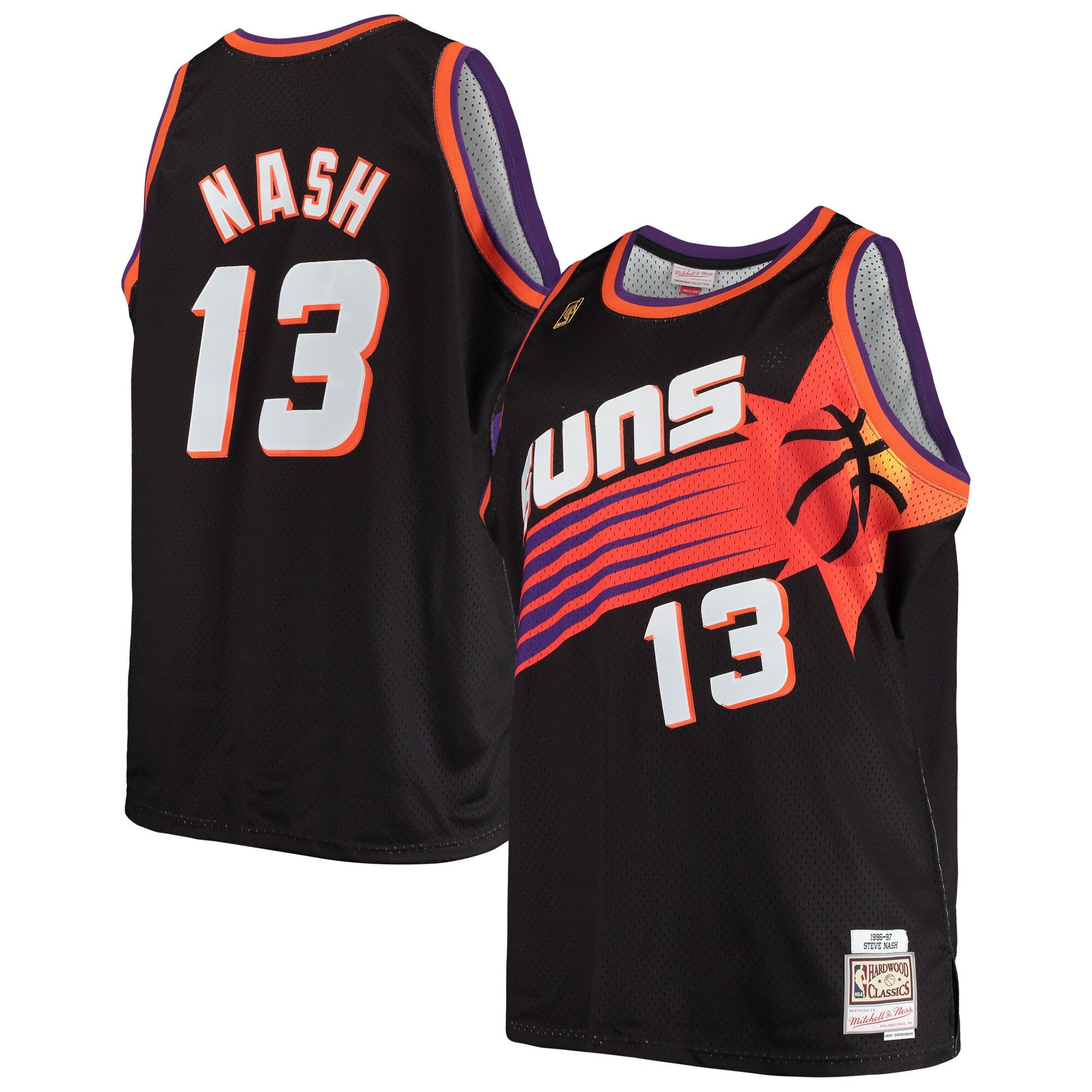 Steve Nash Phoenix Suns Big & Tall Hardwood Classics 1996/97 Swingman Jersey - White/Black - Image 5
