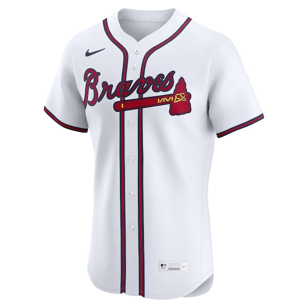 Atlanta Braves Nike Home Elite Custom Jersey - White - Image 2