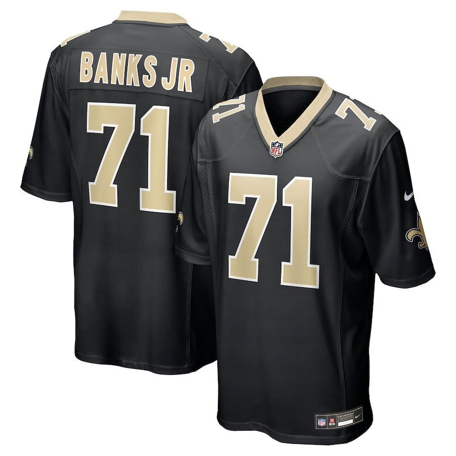 Kelvin Banks Jr. New Orleans Saints Nike 2025 NFL Draft First Round Pick Game Jersey - Black