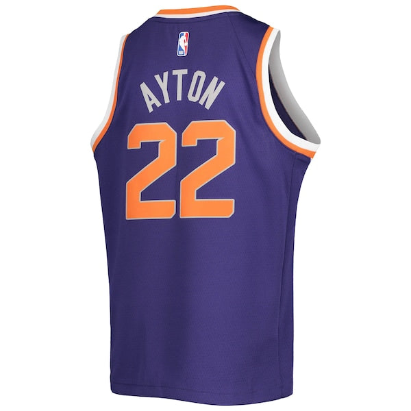 Deandre Ayton Phoenix Suns Nike Youth Swingman Jersey - Icon Edition - Purple/White - Image 4