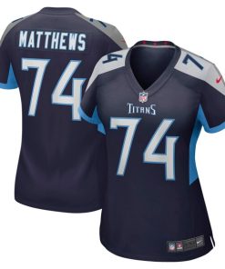 Alternative view of Bruce Matthews Tennessee Titans Nike Women's Retired Player Jersey - Navy/Light Blue