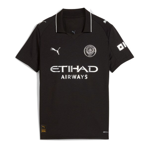 Manchester City Puma Youth 2025/26 Away Replica Custom Jersey - Black/Green/Light Blue - Image 4