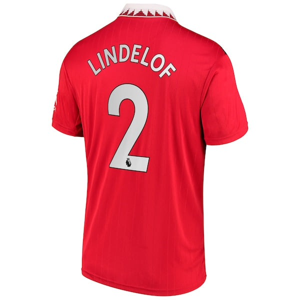 Victor Lindelof Manchester United adidas 2022/23 Home Replica Player Jersey - Red - Image 3