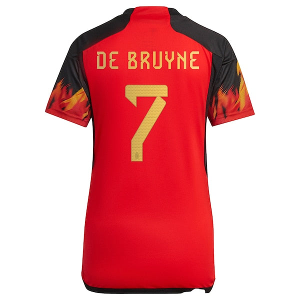 Kevin De Bruyne Belgium National Team adidas Women's 2022/23 Home Replica Jersey - Red - Image 3