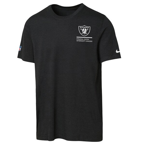 Las Vegas Raiders Nike Youth 2025 NFL Crucial Catch Tri-Blend Dri-FIT T-Shirt - Black - Image 2