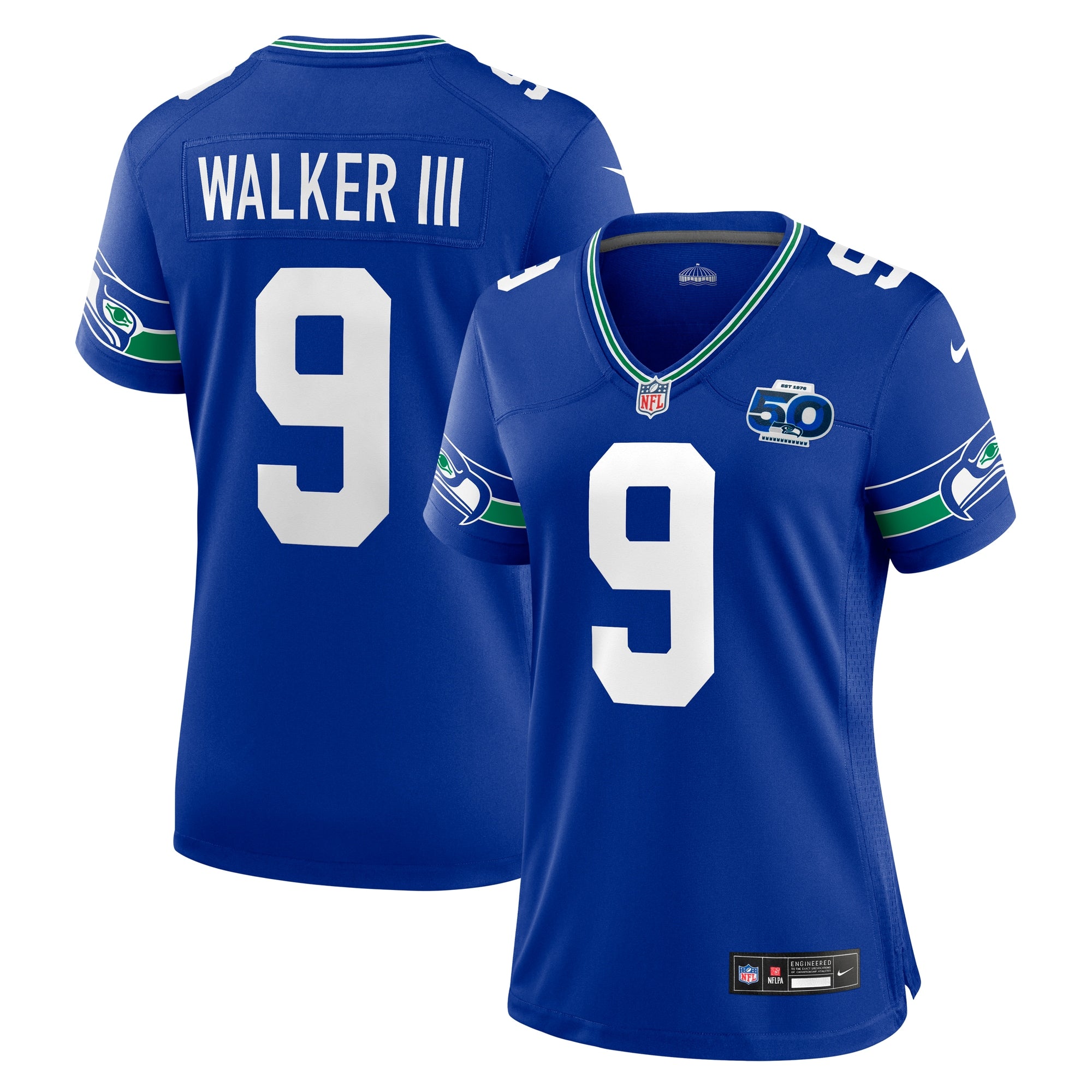 Kenneth Walker III Seattle Seahawks Nike Women's 50th Season Game Jersey - College Navy/Royal - Image 6