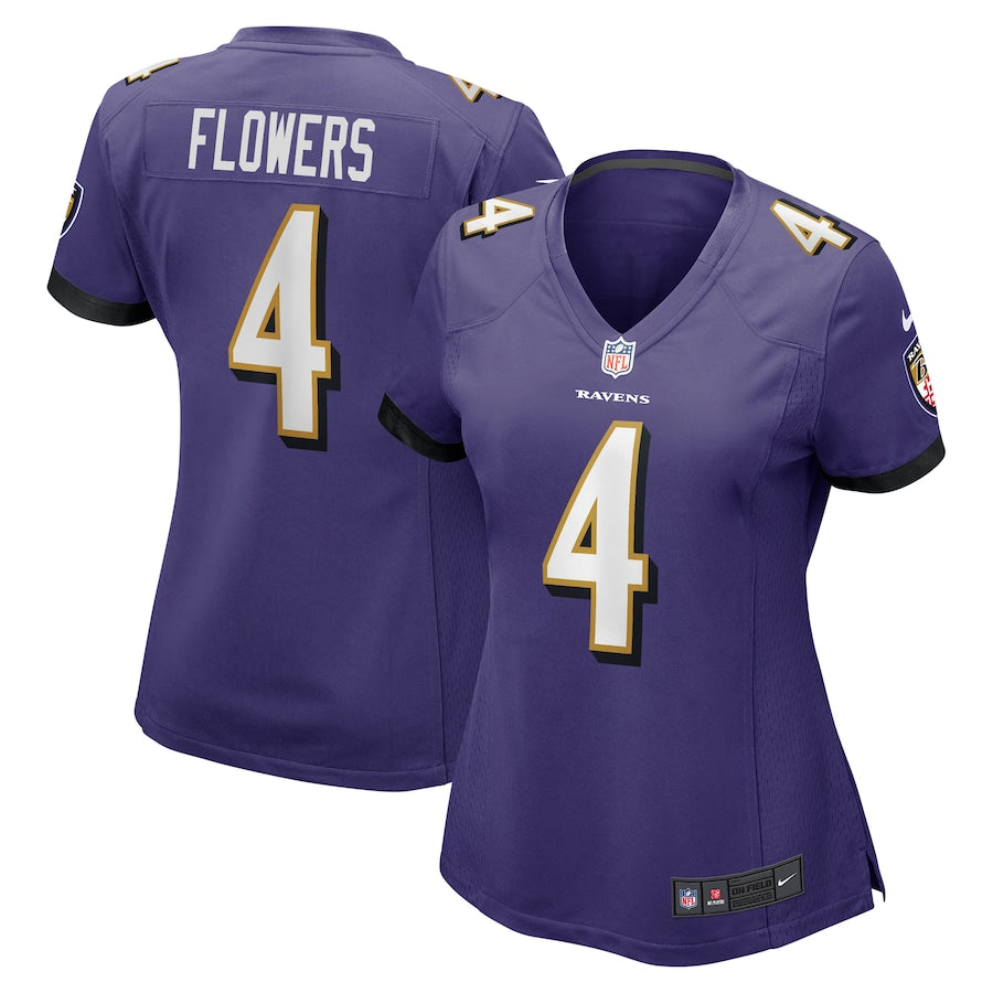 Zay Flowers Baltimore Ravens Nike Women's Team Game Jersey - Black/Purple - Image 6