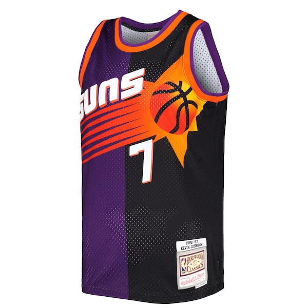 Kevin Johnson Phoenix Suns Hardwood Classics 1996/97 Split Swingman Jersey - Purple/Black - Image 3