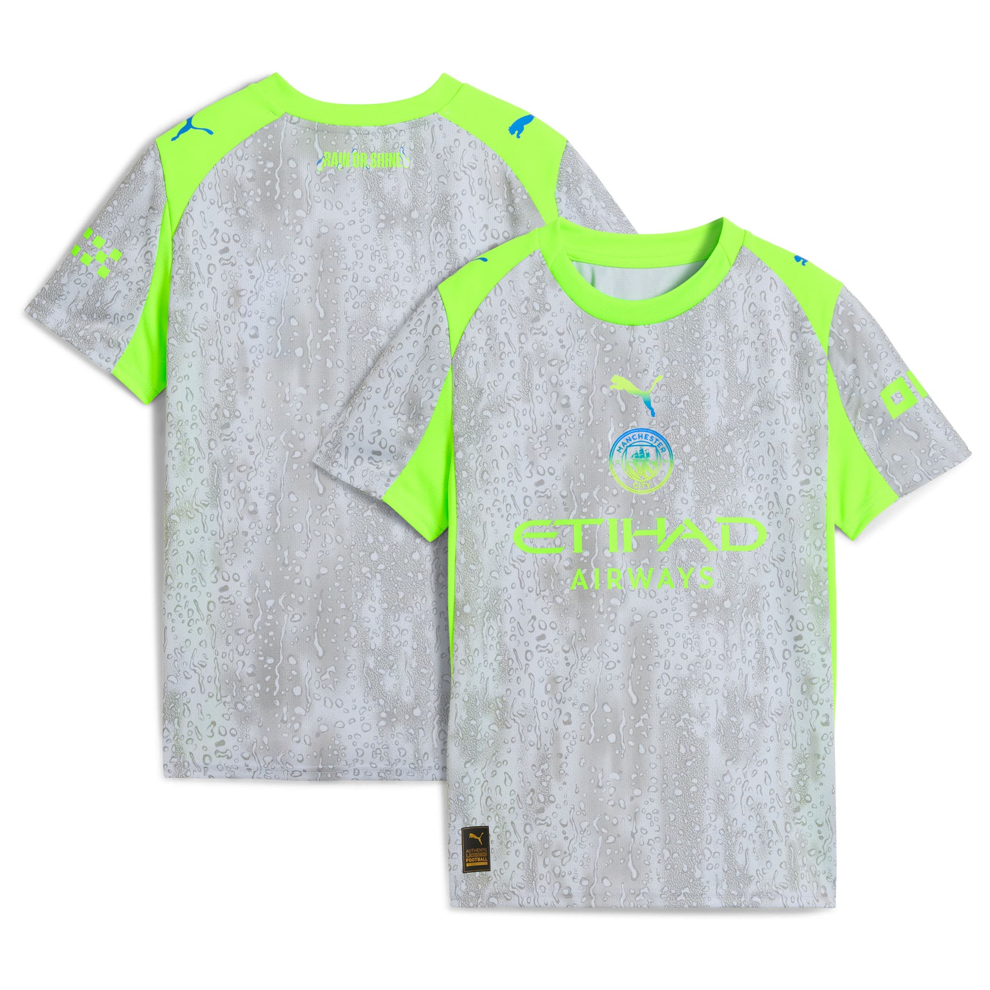 Manchester City Puma Youth 2025/26 Away Replica Jersey - Black/Green/Light Blue - Image 8