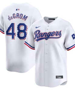 Alternative view of Jacob deGrom Texas Rangers Nike Home Limited Player Jersey - White/Gray