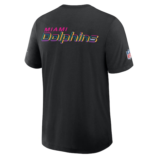 Miami Dolphins Nike 2025 NFL Crucial Catch Tri-Blend Dri-FIT T-Shirt - Black - Image 3