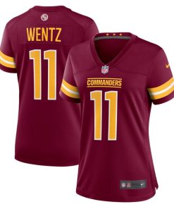 Alternative view of Carson Wentz Washington Commanders Nike Women's Game Jersey - Burgundy/Black/White