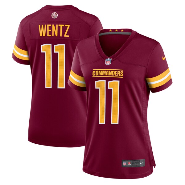 Carson Wentz Washington Commanders Nike Women's Game Jersey - Burgundy/Black/White - Image 2